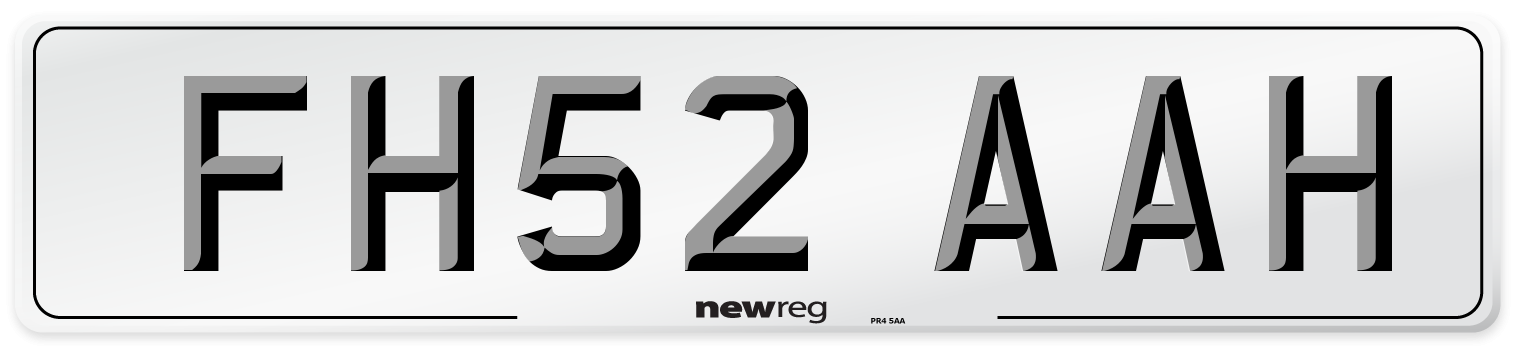 FH52 AAH Number Plate from New Reg